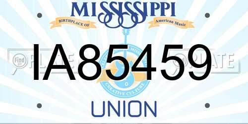 IA85459 Mississippi License Plate