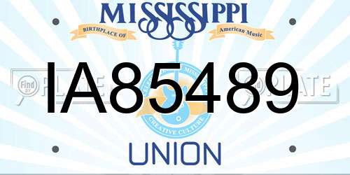 IA85489 Mississippi License Plate