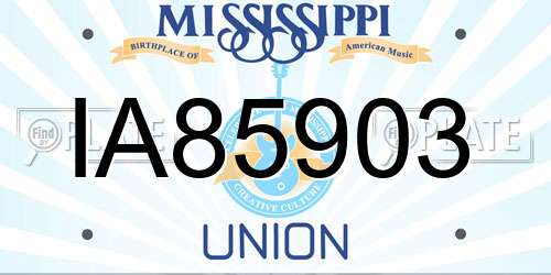 IA85903 Mississippi License Plate