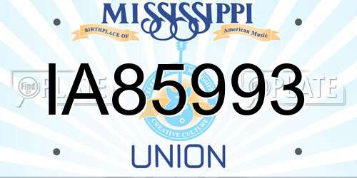 IA85993 Mississippi License Plate