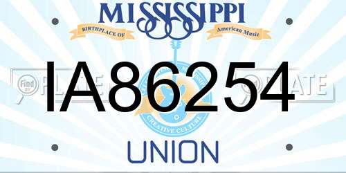 IA86254 Mississippi License Plate