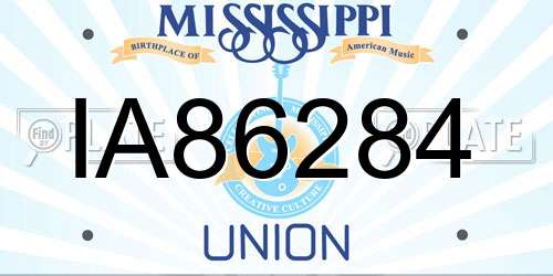IA86284 Mississippi License Plate