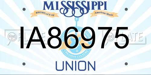 IA86975 Mississippi License Plate