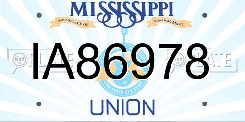 IA86978 Mississippi License Plate