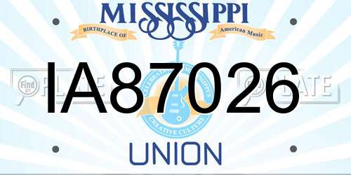 IA87026 Mississippi License Plate