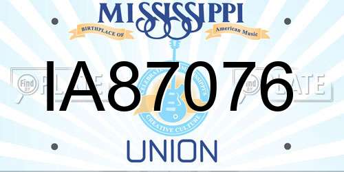 IA87076 Mississippi License Plate