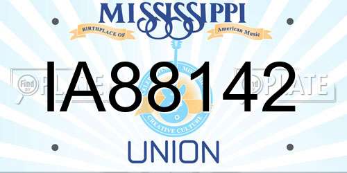 IA88142 Mississippi License Plate