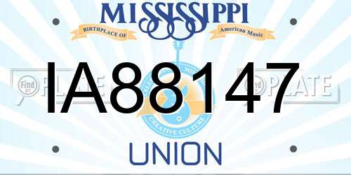 IA88147 Mississippi License Plate