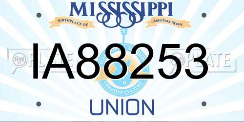 IA88253 Mississippi License Plate
