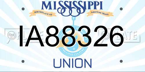 IA88326 Mississippi License Plate