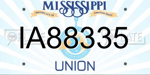 IA88335 Mississippi License Plate