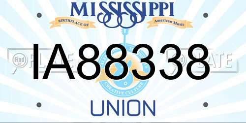 IA88338 Mississippi License Plate