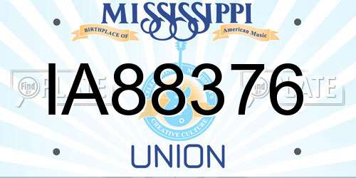 IA88376 Mississippi License Plate