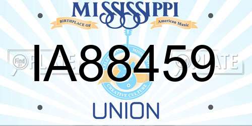 IA88459 Mississippi License Plate