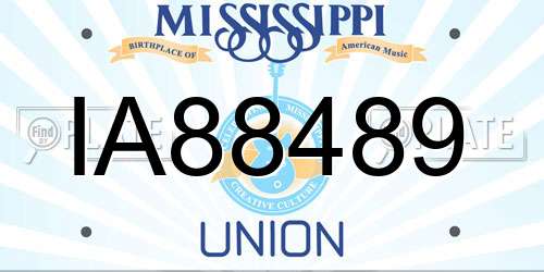 IA88489 Mississippi License Plate