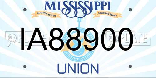 IA88900 Mississippi License Plate