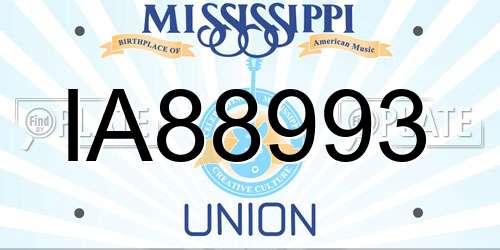 IA88993 Mississippi License Plate