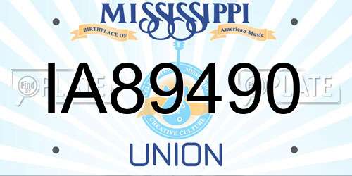 IA89490 Mississippi License Plate