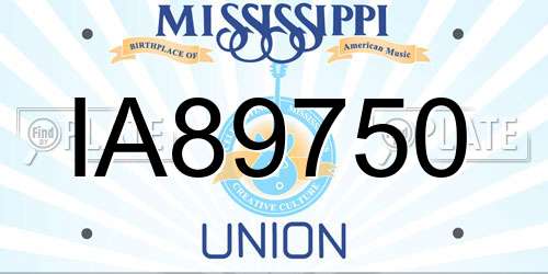 IA89750 Mississippi License Plate
