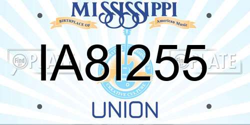 IA8I255 Mississippi License Plate