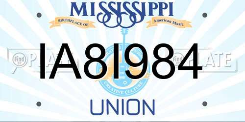 IA8I984 Mississippi License Plate