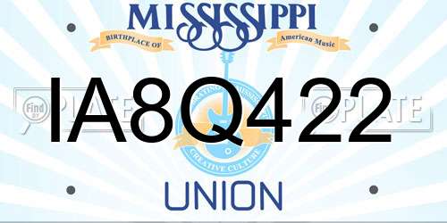 IA8Q422 Mississippi License Plate