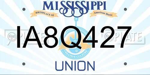 IA8Q427 Mississippi License Plate