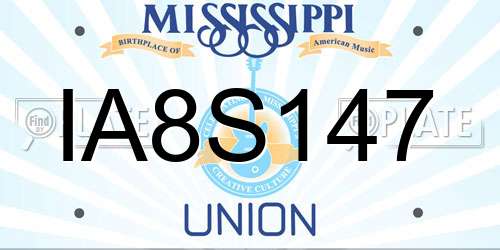 IA8S147 Mississippi License Plate
