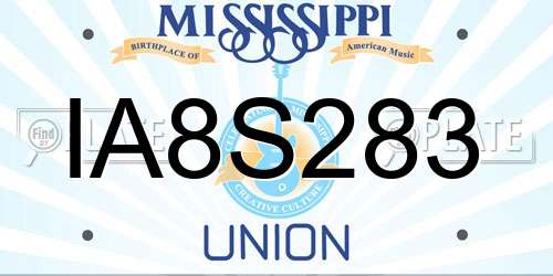 IA8S283 Mississippi License Plate
