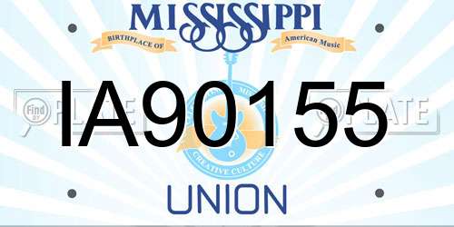 IA90155 Mississippi License Plate