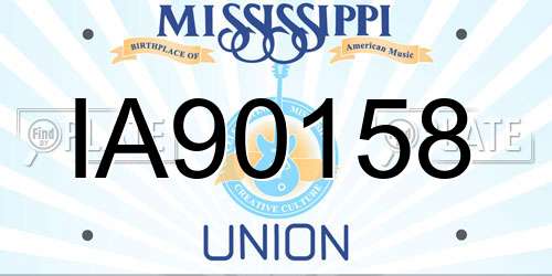 IA90158 Mississippi License Plate