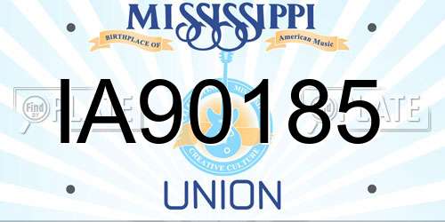 IA90185 Mississippi License Plate