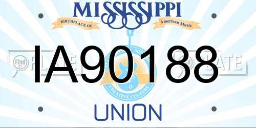 IA90188 Mississippi License Plate