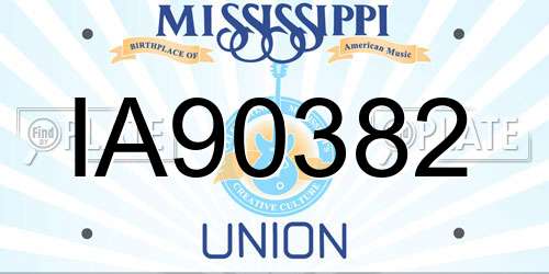 IA90382 Mississippi License Plate