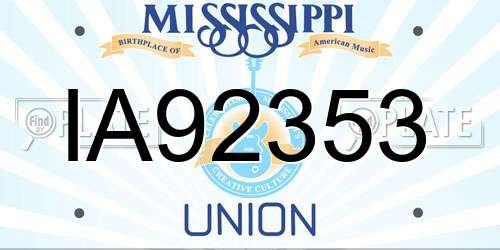 IA92353 Mississippi License Plate