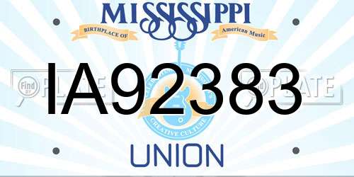 IA92383 Mississippi License Plate