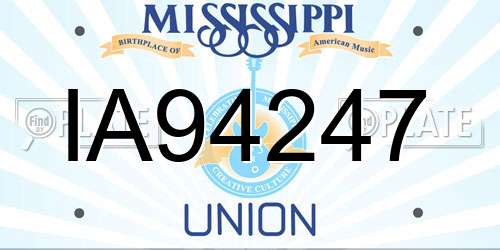 IA94247 Mississippi License Plate