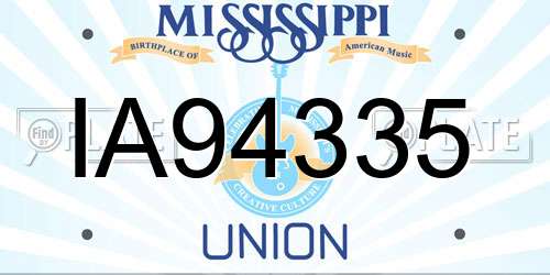 IA94335 Mississippi License Plate