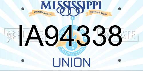 IA94338 Mississippi License Plate