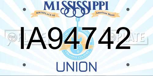 IA94742 Mississippi License Plate