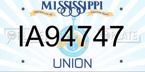 IA94747 Mississippi License Plate