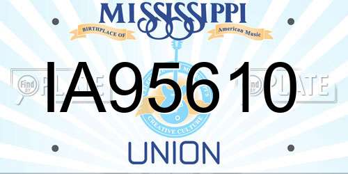IA95610 Mississippi License Plate