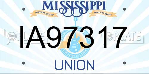 IA97317 Mississippi License Plate