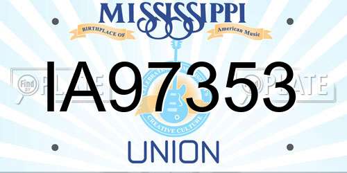 IA97353 Mississippi License Plate