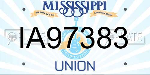 IA97383 Mississippi License Plate