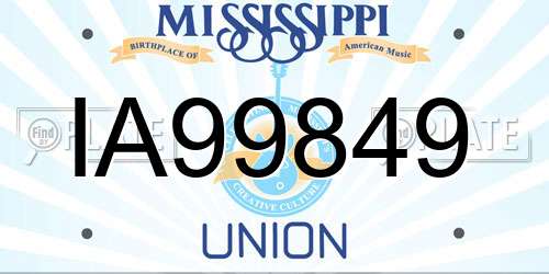IA99849 Mississippi License Plate