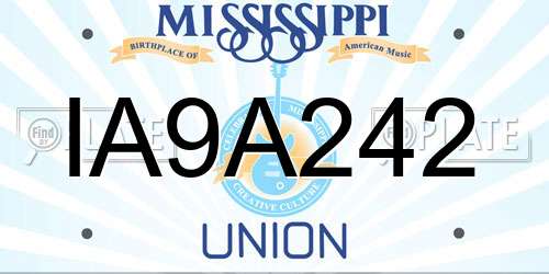 IA9A242 Mississippi License Plate