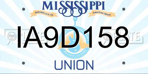 IA9D158 Mississippi License Plate