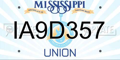 IA9D357 Mississippi License Plate