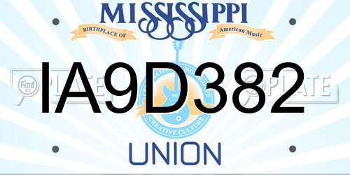 IA9D382 Mississippi License Plate